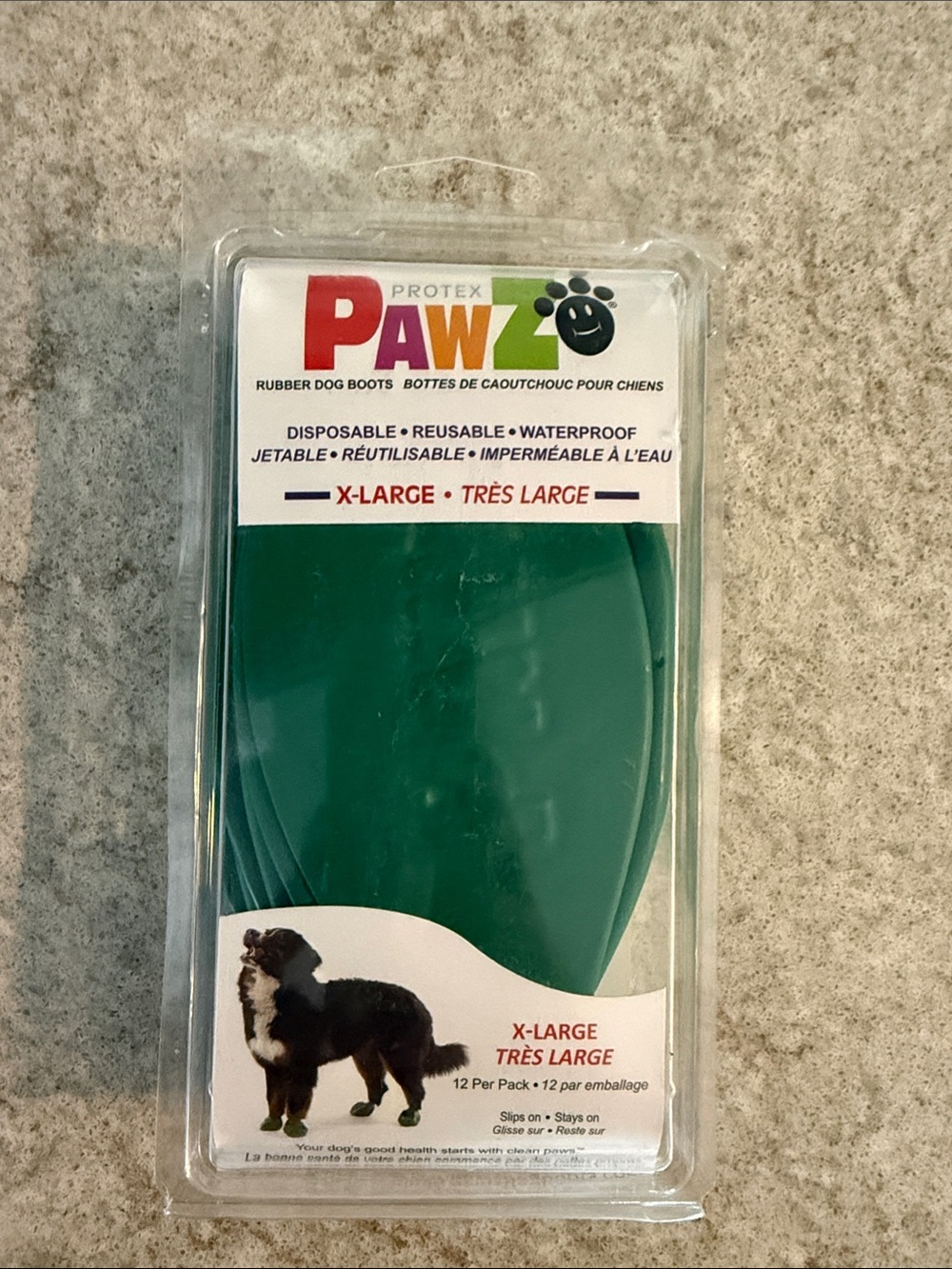 X-Large Green Waterproof Dog Boots (12 Pack)